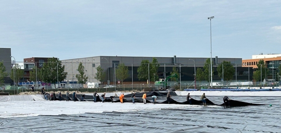 Bodem van wateropslag Sportpark De Gaard is waterdicht gemaakt